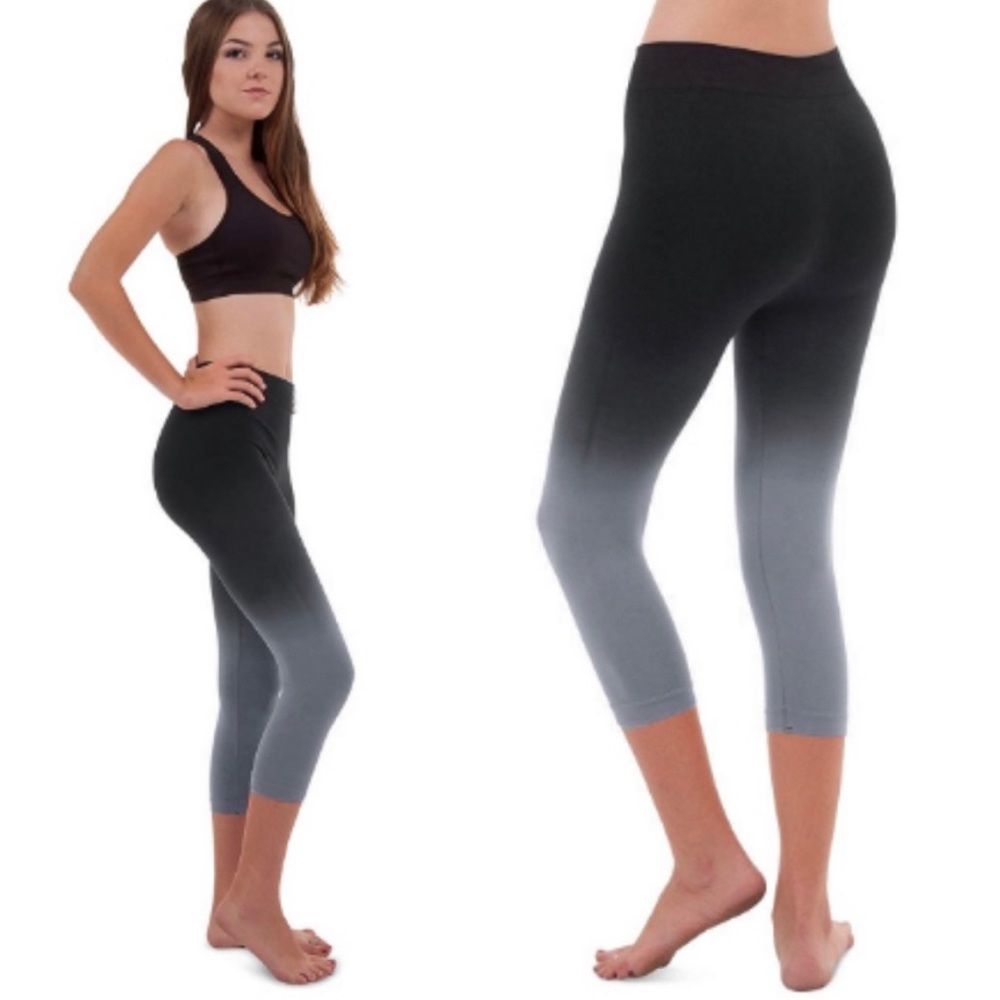 NWOT Zaney Threads Ombré Seamless Capri Leggings - Picture 3 of 7